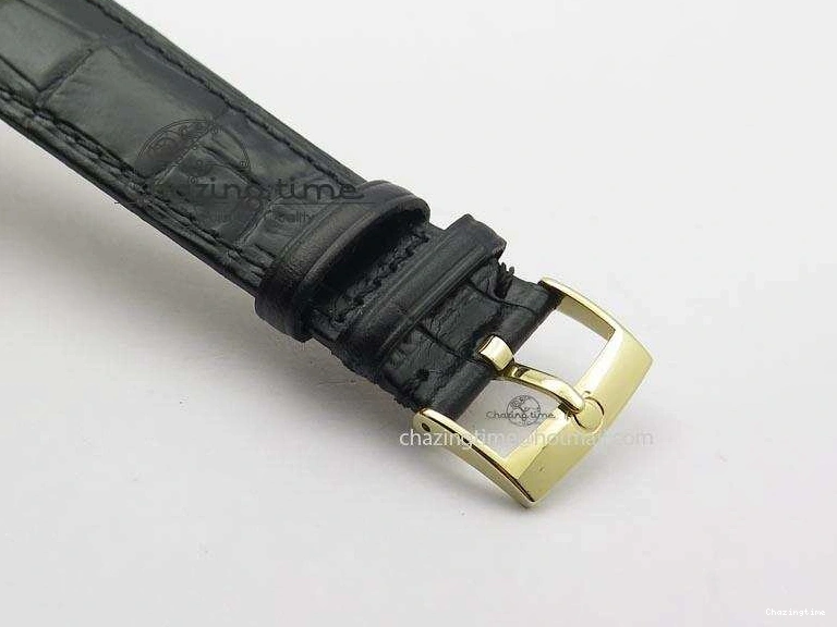 0220 De Ville MK 1:1 Best Edition YG Blue Dial On Black Leather Asian Seagull T1701 (Sec@6) Upgraded 8234